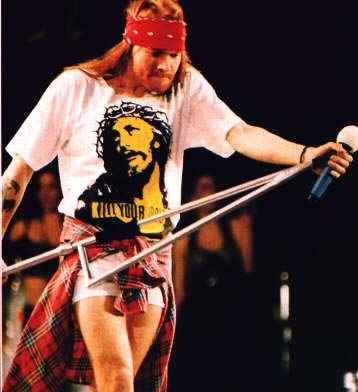 Axel Rose - A picture of Axel Rose with a Jesus' Shirt