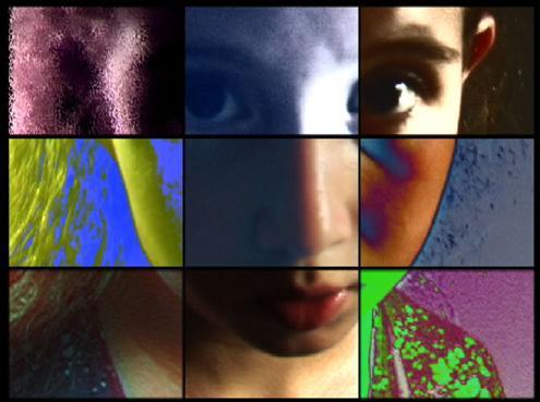 pretend - this picture of a woman has shows different colors of herself cause she is pretentious.
