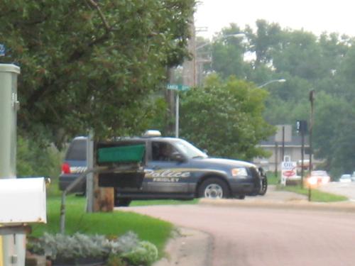 Fridley Police - A squad car just 3 houses away watching for the car theif.