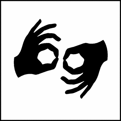 sign language - two hands indicating sign language
