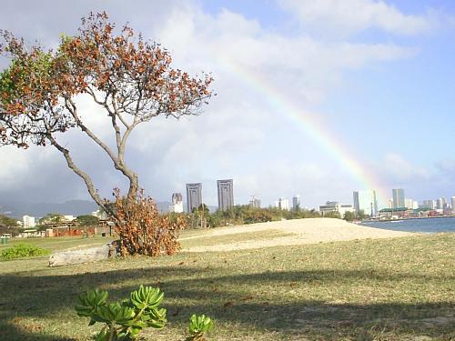 Sand Island - Rainbow picture taken at Sand Island park in Honolulu.