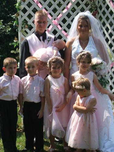Happy family - All of the kids on our wedding day.