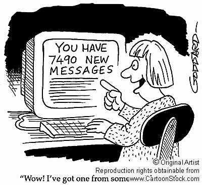 reading emails - i usually read my emails at home.