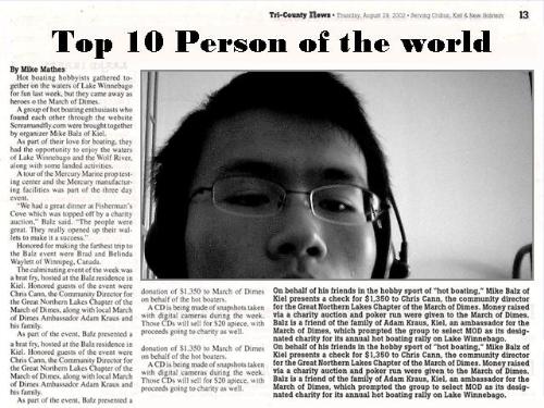 I am in a newspaper - You can see I am in a newspaper. And I am the top ten in the world.