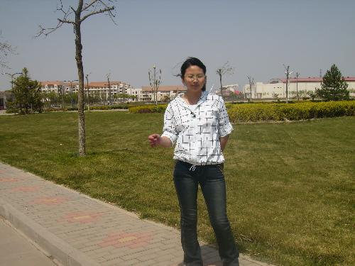 Odille - It is a picture of me taken in my own school, Tian Jin Foreign Studies University.