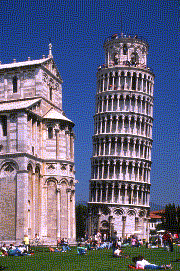 The Leaning Tower of Pisa - Located at Pisa, Italy. And amazing architectural and structural; weird design.  The Little Me, Michael.