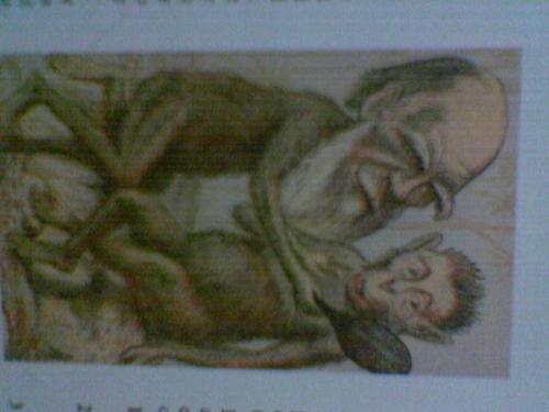 Charles Darwin cartoon comedy. - A prank for Charles Darwin's theory.