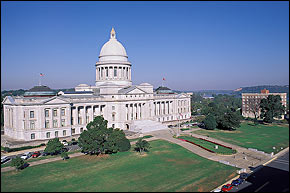 Arkansas State Capitol, United States - Arkansas State Capitol, Little Rock  Arkansas State Capitol, Little Rock Arkansas's State Capitol is a scaled-down replica of the nation's Capitol in Washington, D.C. Construction started in 1899 and was completed in 1915. The Arkansas legislature continues to meet in the historical building.  Located on the grounds are several monuments: Vietnam Veterans; Arkansas Police Officer Killed in Action; Confederate Soldiers Monument; Monument to Confederate Women; Confederate War Prisoners Marker.