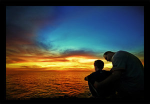 Lesson - Lessons in life. A man teaches his son about the facts of life.