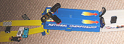 Ariel view - Grandsons bridge collapse from the Hot Wheels TV Helicopter.