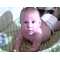 to cute - my little man laying in his basinet learning to hold his head up