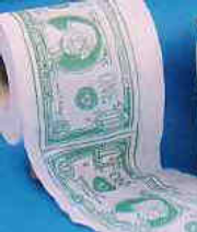 toilet paper dollars - Dollars printed on toilet paper