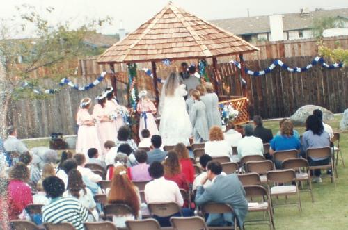 My Wedding Nov. 6, 1988 - I was married in the backyard of our house. It was a very big yard and we built a gazebo.