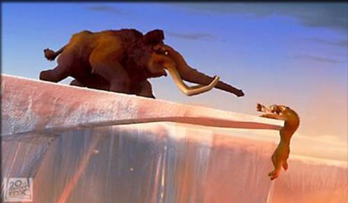 Manny saves the day - Here's a screenshot from the movie.