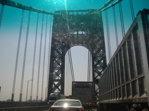 George Washington Bridge in NYC - Driving across the GW bridge on vacation.