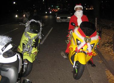 Riding high - Santa comes in many sizes and shapes.