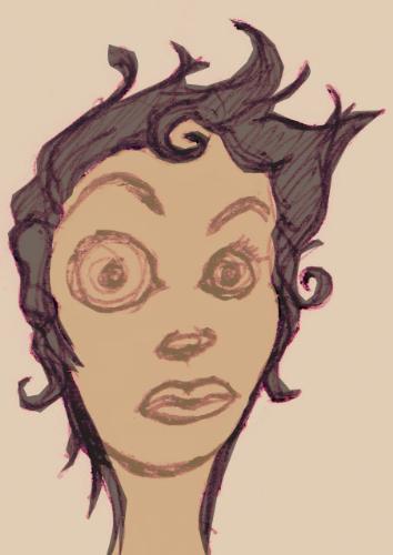Sketchy woman - A sketch on paper colored with photoshop