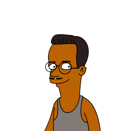 Friend's photo - Playing with the simpsonize system I upload a friends photo and wala !, maybe he is Apu cousin !!