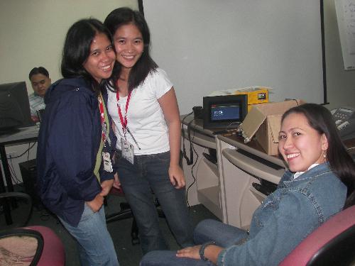 me, joy, and bang2x - In the training room. August 28, 2007.