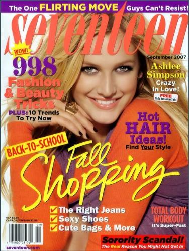 ashlee - ashlee simpson on the cover of seventeen magazine