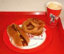 food drive-ins -  typical burger and fries and coke you could typically order in a food drive-ins