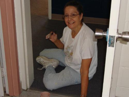 Mom painting - my mom painting my apartment