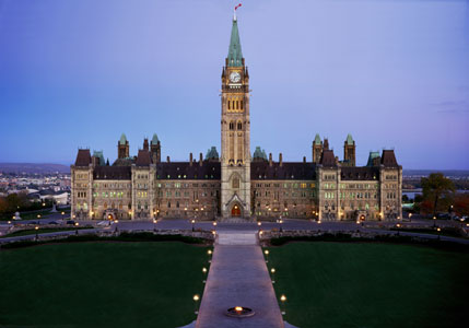 Parliament Buildings in Ottawa, ON, Canada - This photo is of the Centre Block of the Parliament Buildings in Canada's Capital city, Ottawa, Ontario. This is where the government of Canada's House of Commons is located.