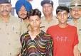Arrested chain snatchers with police - chain snatching