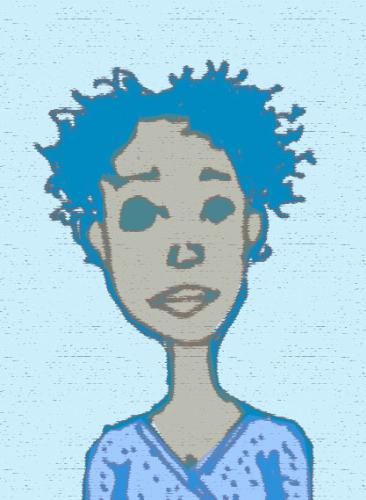 girl face - A sketch of a big-headed girl