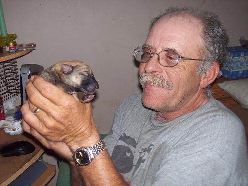 hubby and his puppy! - how cute isn't it?
