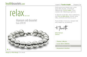 Health_Bracelets - An ecommerce site design for some health bracelets.