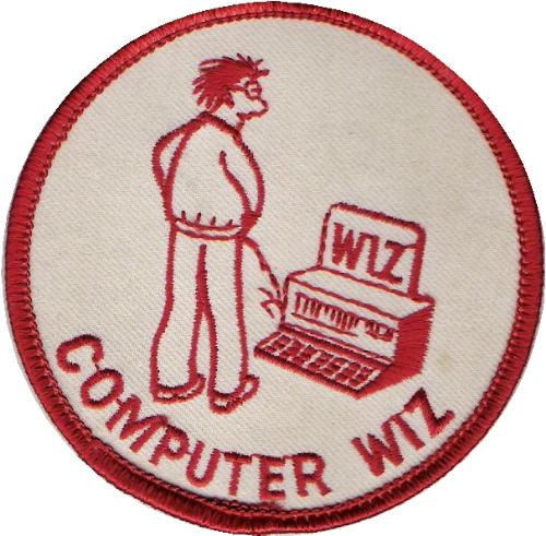 computer wiz patch - This is a patch I got somewhere, scanned it and now use it a lot. Think it is rather cute.