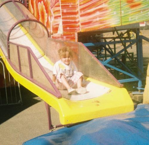 kate - katie on tube slide at the fair