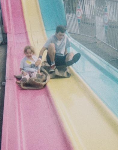 Mike and Kate - Mike and Katie on slide at the fair