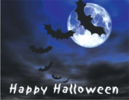 Happy Hallowe'en Bats - Halloween bats flying through the air!