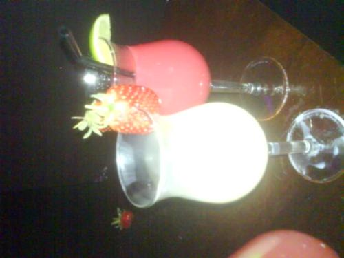 cocktails - These were made in a tiny bar on Canal Street in Manchsester for my 21st birthday. They were well yum but i can't remember the bar name!