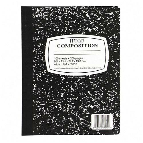 Image of Composition Book - photo of a school composition book