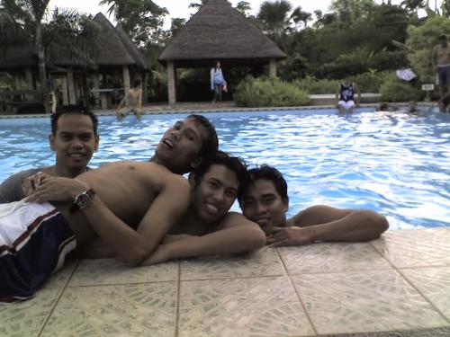 swimming by the pool - goofing around the pool. ^__^