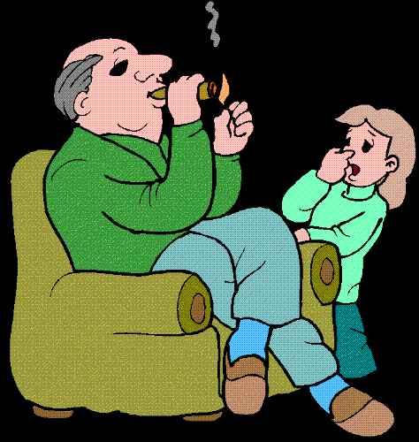 Passive Smoking - Passive smoking grandpa and child