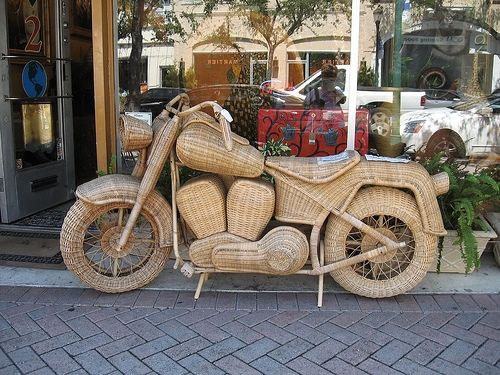 motorcycle made of Rattan - made of rattan a motorcycle look.