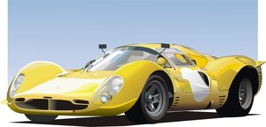 Sixties sports car - An illustration of a sixties classic sports car.