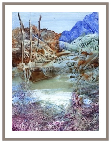 Pond - Encaustic Painting by Rosemarie Edwards