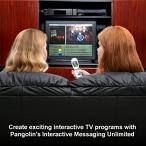 TV images - See the image.Two people are viewing the tv and enjoying themselves
