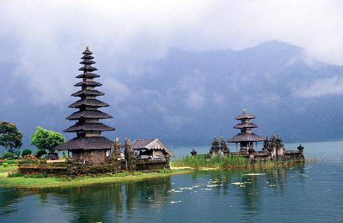 Danau Bratan - A view in Bedugul area. Known as Danau Bratan. This temple is famous for tourist as the view is splendid.