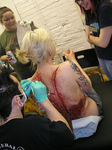 ouchy! - this is the process of carving!