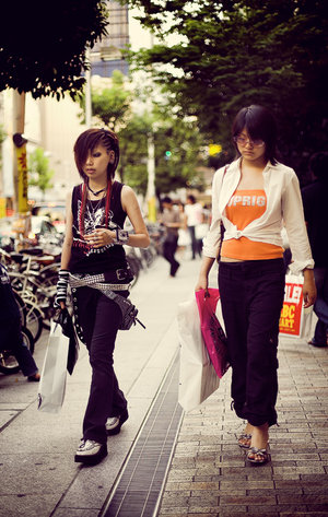 People - Pictures of young people walking the streets.