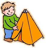 Tent - A guy getting his tent ready.