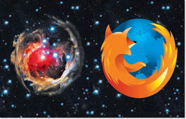 Firefox on outer space... - Here the star resembles the firefox logo very much. 