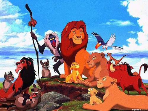Simbas, a lion , the king of the animals - The photo of the lion family, is full of love and kind smile.