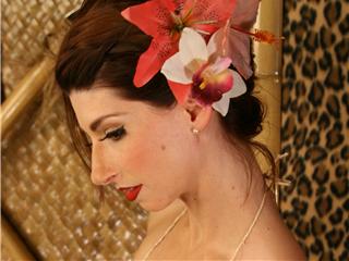 Photographer: Roy Varga, Makeup and Hair: Kill - This is from a tiki set I did with Roy Varga. The hair flowers are by Lisa Ann Pin up Hair.